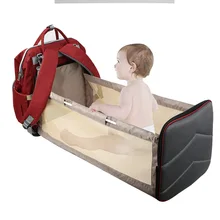 Sac à dos à couches de grande capacité, sacs de lit multifonctionnels pour bébé, sac à main d'allaitement de maternité, sac poussette pliable, sac de maman