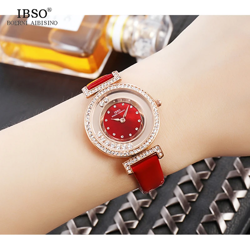 IBSO, женские кварцевые часы, Роскошные, кристалл, стразы, часы, модные, Montre Femme, Женские кварцевые наручные часы, Relogio Feminino