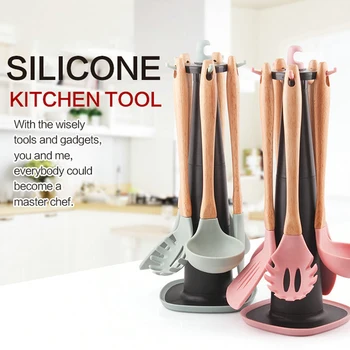 

6pcs Non Stick Safe Cooking Scrapper Durable Practical Silicone Easy Clean Home Kitchenware Set Spatula Non Toxic Spoon