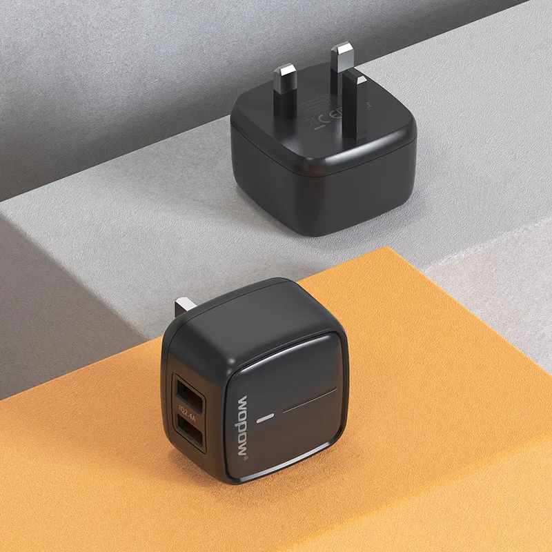 WOPOW Dual USB Charger 12W PD2.4A Mini Portable Phone for iPhone 12 Earphone Android 94V0 Anti-fire Charging | Мобильные телефоны и