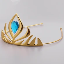 Broche de pelo congelado de película de dibujos animados en 3D corona de oro aro de cristal para cabello Unisex accesorios de joyería regalos(China)