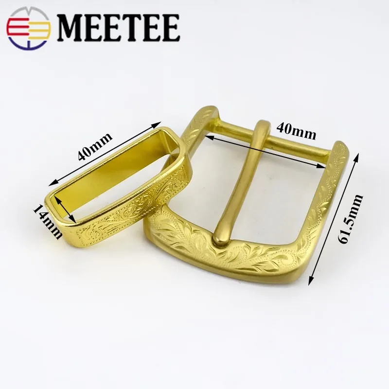 Meetee 1 шт. 40 мм латунные мужские пряжки для ремня 38 39 ремни DIY ручной работы D пряжка