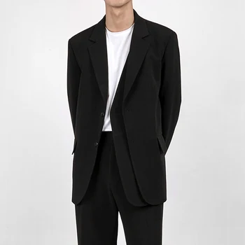 

Male Women Vintage Streetwear Blazer Coat Outerwear Harajuku Men Business Casual Black Suit Jacket Overcoat