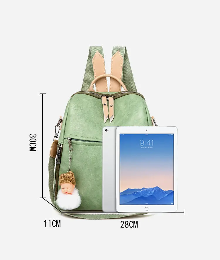 PU Female Backpacks Ladies Leather School Bags Large Capacity School Bags for Teenage Girls Student Book Bag Retro Lady Backpack