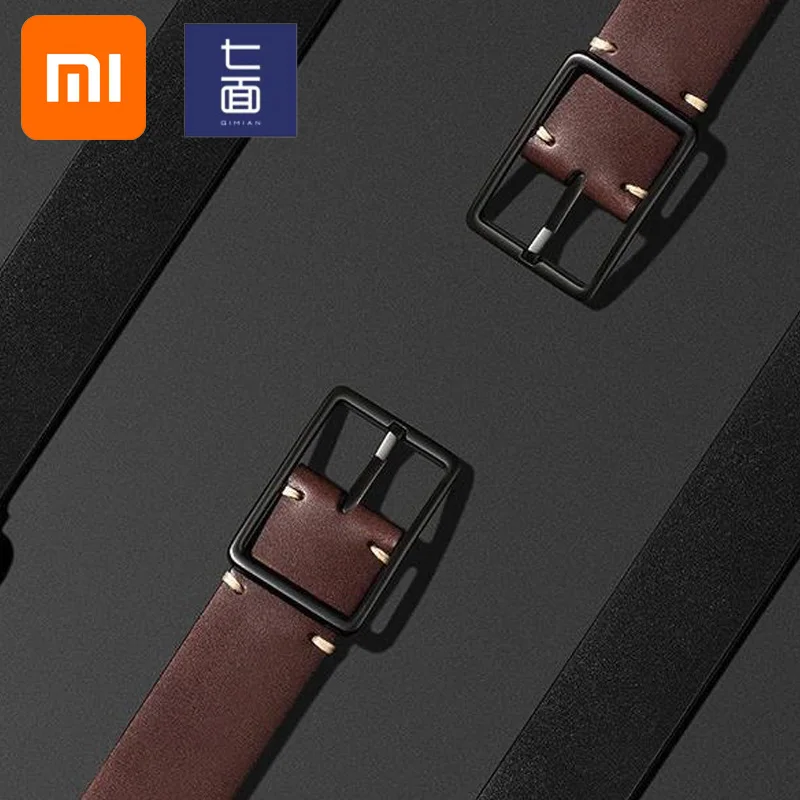 Xiaomi qimian первый слой растительного дубления кожи бизнес случайный Простой ремень цинковый сплав мужской ремень