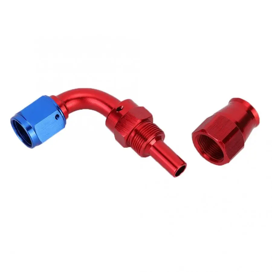 AN6 поворотный PTFE концевой фитинг шланга прямой 45 90 180 градусов для нефтяной топливной линии многоразовые концы шланга