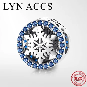 

Hight Quality 925 Sterling Silver Falling Snow Blue CZ Crystal Beads fit Original Pandora Charm Bracelets Women Jewelry Making