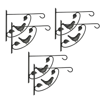 

Botique-6 Pack Plants Bracket Hanger,Hooks Baskets for Flower Pot Bird Feeder Wind Chimes Outdoor Indoor Wall Lawn Garden