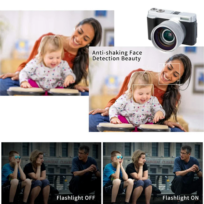 Цифровая камера видео камера Vlogging YouTube рекордер HD1080P 30FPS 24.0MP 3,0 дюймов откидной экран 16X цифровой зум WiFi камера Вит