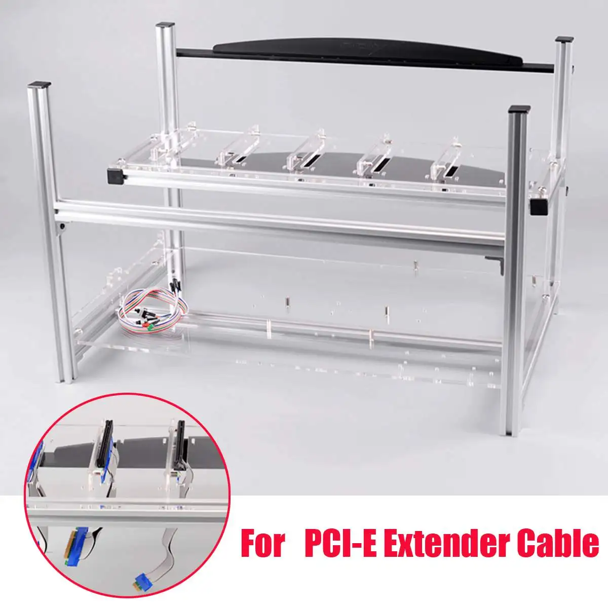 

2020 New Mining Computer DIY Aluminum Frame Case For 6 GPU Mining Crypto-currency Mining Rigs