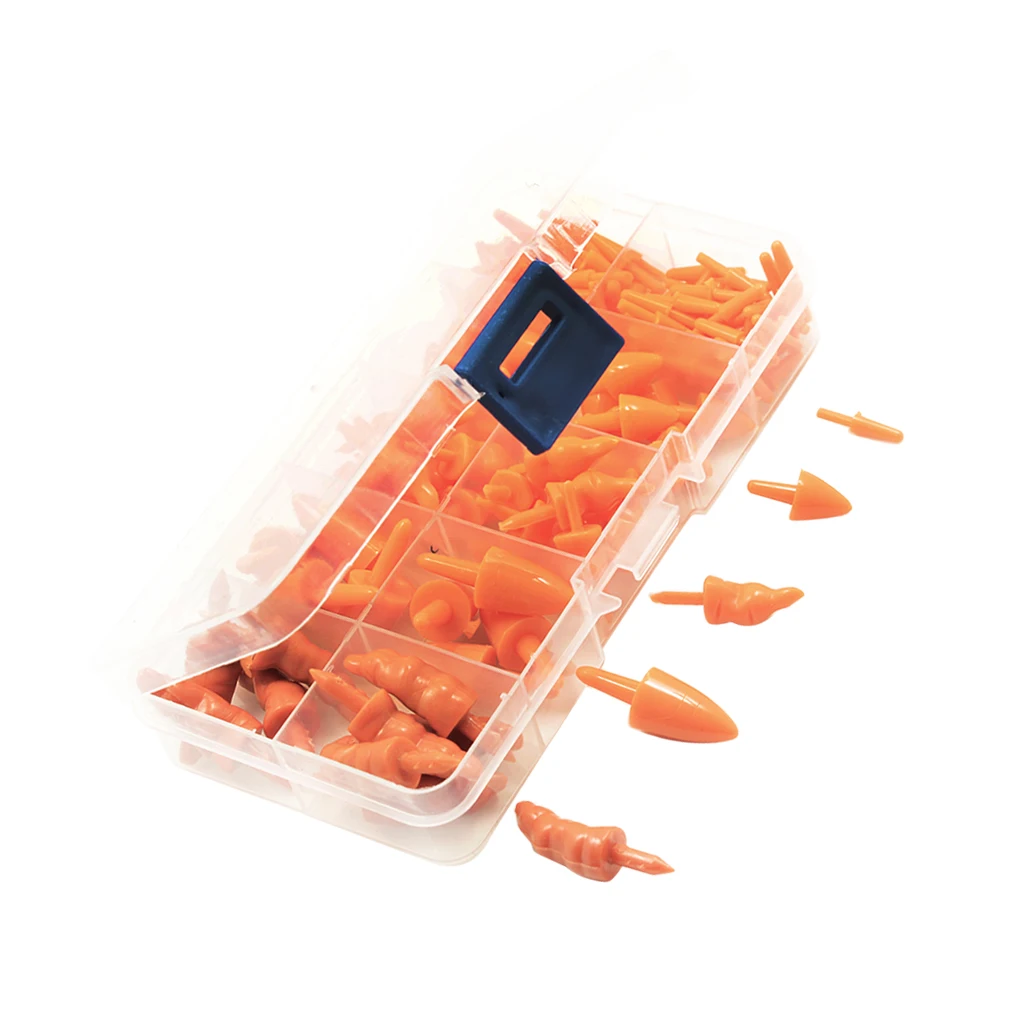 Package in Box of 160pcs Miniature Orange Resin Carrot Noses for Crafting, Creating and Embellishing Snowman Toys Crafts