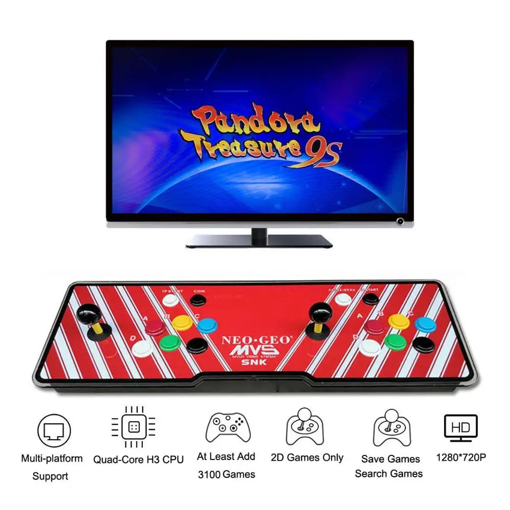 SNK 3D Pandora 7 2327 в 1 аркадная видеоигра консоль 1920x1080 Full HD 2 игрока аркадная машина Поддержка TF карты, чтобы добавить больше игр - Цвет: SNK