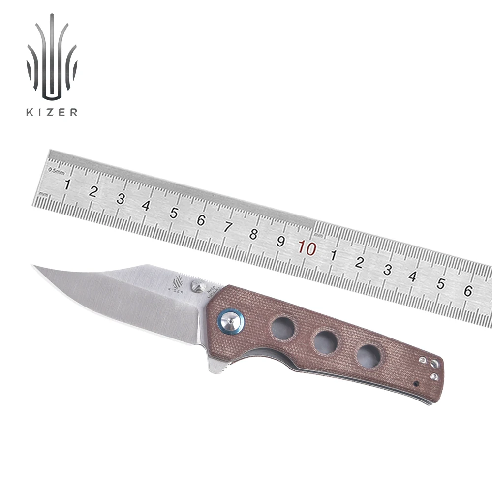 

Kizer bushcraft knife junges V3551N2 2020 new Micarta handle pocket knives with flipper opening 3.06 inch blade knife