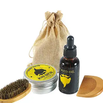 

BellyLady Beard Oil Kit Storage Bag Hair Follicle Repair Oil 30ml Anti Hair Loss Agent Men Moustache Cream Moustache Comb Brush