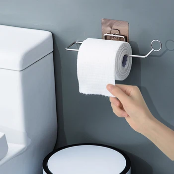 

Wall-Mounted Stainless Steel Towel Rack Kitchen Bathroom Shelf Pendant Toilet Paper Roll Hanging Tissue Towel Rack Holders