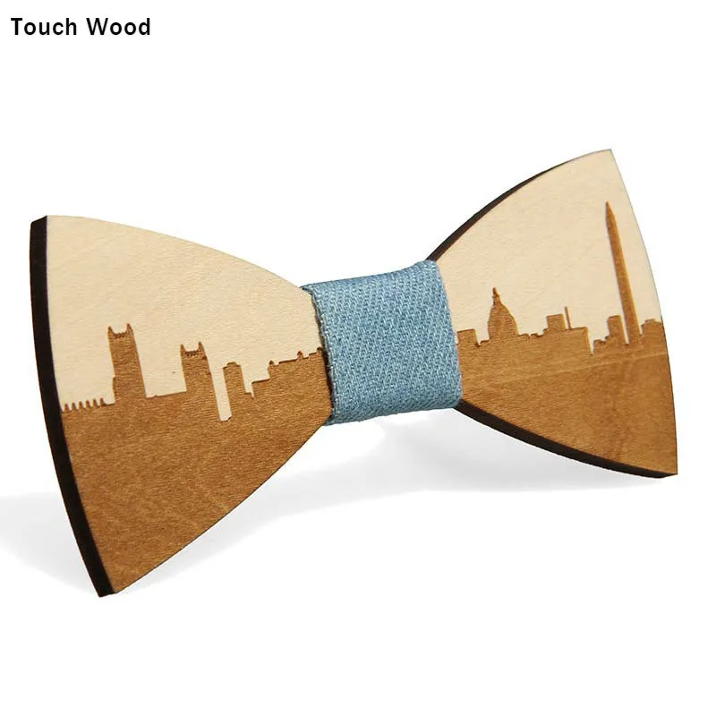 

Men's solid wooden bow tie popular glossy 5X12CM
