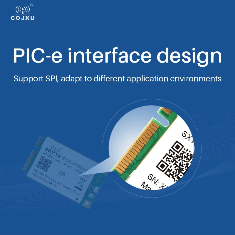 LoRaWan 게이트웨이 RF 모듈, PA 및 LNA 내장 반이중 PCI-e 인터페이스 E106-915G27P2, SX1302, 910 920MHz, 27dBm