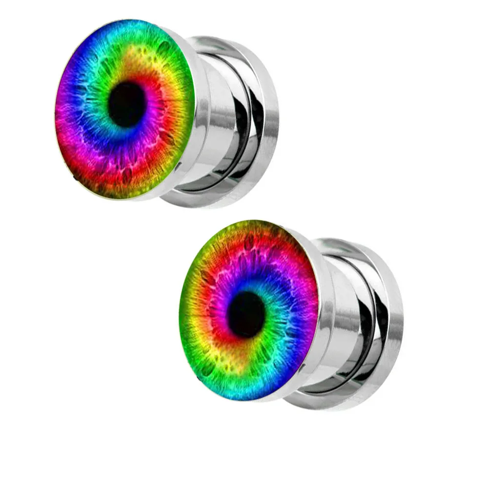 TIANCIFBYJS Stainless Steel Ear Plugs Tunnels Earring Gauges Screw Expander Stretcher Set Wholesale Body Jewelry Piercing 5-16mm - Окраска металла: NO.1