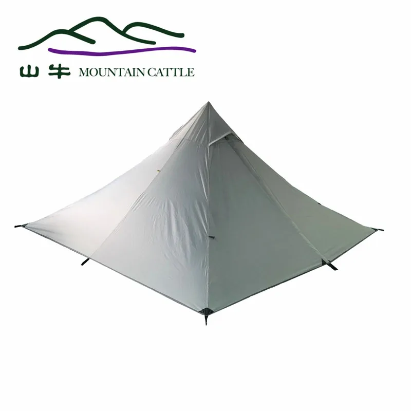 Двойной безщеточный Портативный Кемпинг Пирамида водонепроницаемые палатки ультра легкий Открытый оборудование кемпинг палатка - Цвет: Gray