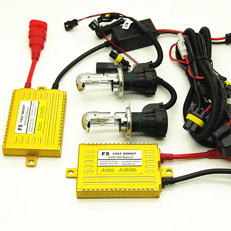 Afaecar 1 комплект автомобиля 12v bi xenon hid переменного тока 12В 55 Вт лампа H4-3 Hi/короче спереди и длиннее сзади) Луч Авто 6000k 4300k 8000k H4 комплект фар