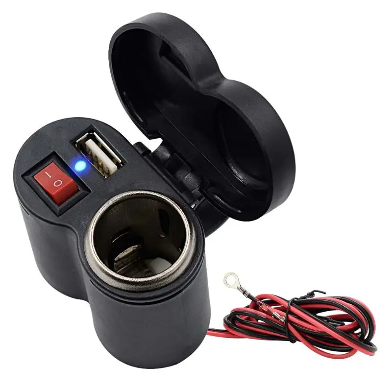 12V мотоциклов USB Зарядное устройство Водонепроницаемый сигарету te Зажигалка для