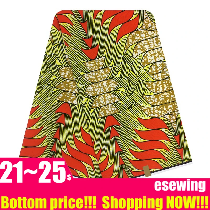 Африканская настоящая голландская восковая Ткань 6 ярдов Хлопок Анкара Нигерия Гана Голландский Настоящий Воск для лоскутного шитья африканские платья TX14