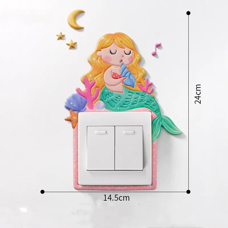 Животное кактус Фламинго крышка мультфильм декор комнаты 3D Настенный силиконовый переключатель включения-выключения светящийся светильник переключатель протектор стены стикер - Цвет: 15