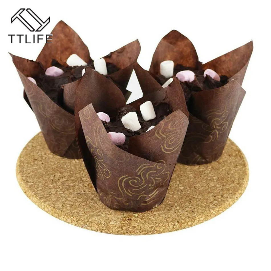

50PCS Newspaper Style Cupcake Liner Baking Cup For Wedding Party Caissettes Tulip Muffin Cupcake Paper Cup Oilproof Cake Wrapper