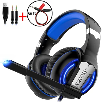 

Gaming Headset Headphones with Microphone Light Surround Sound Bass Earphones For PS4 Xbox One Professional Gamer PC Laptop