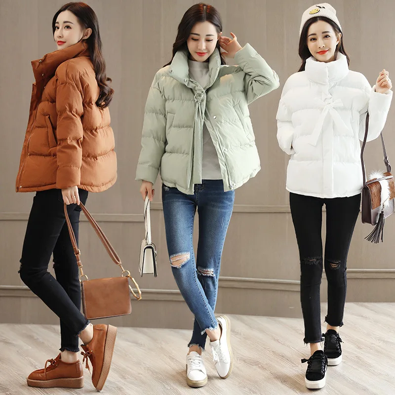

2018 Winter New Style Cotton-padded Jacket WOMEN'S Dress Korean-style Loose-Fit BF Thick Coat Short Korean-style down Coat Cotto