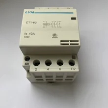 AC контактор для дома CT1-63 4P 32A 40A 63A переключающий контакт 220 v 3NO1NC 4NO 4NC 2NO2NC рельс монтажа