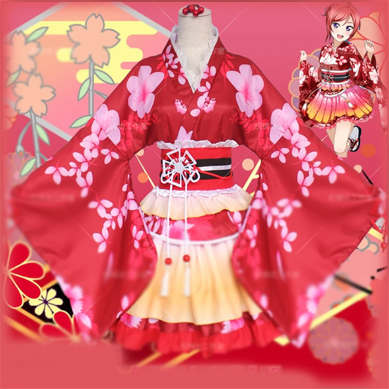 1 шт. аниме Love Live! Японское кимоно для косплея Maki Nishikino платье в стиле &quotЛолита&quot