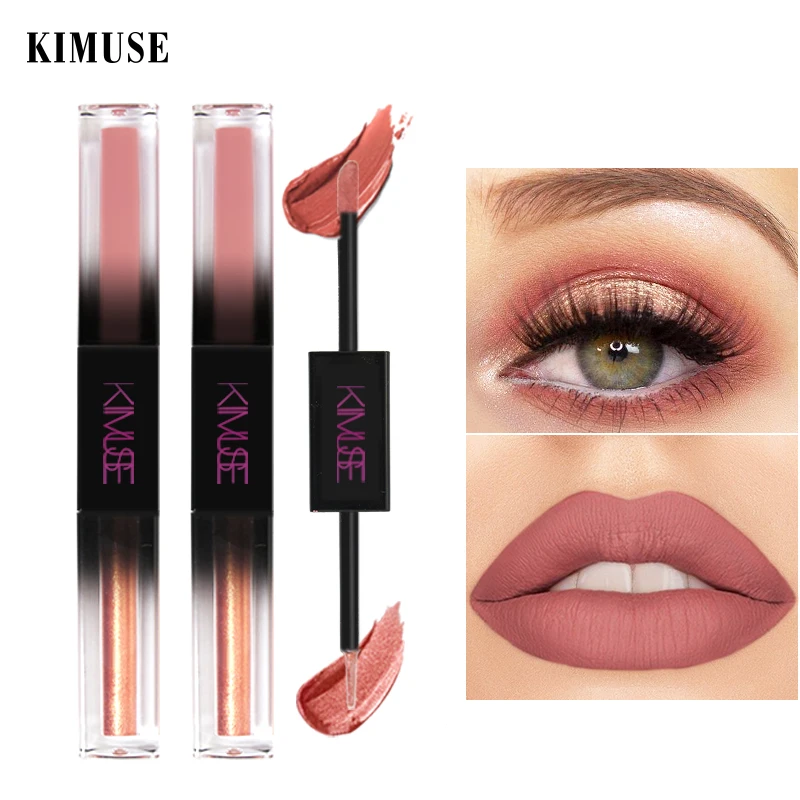 

KIMUSE 2IN Liquid Glitter Eyeshadow Pencil Matte Lipstick Shimmer Metal Eyeshadow Waterproof Long-lasting Shimmer Eye Lip Makeup