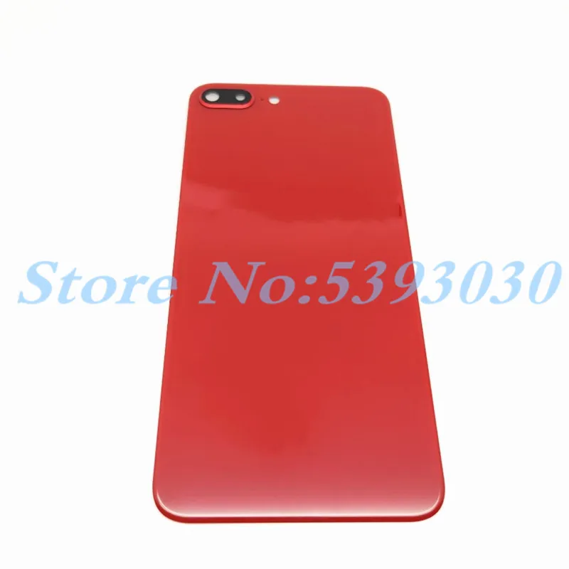 10 шт./лот, новинка, для Apple iPhone 8 Plus, iPhone8+ Plus, задняя крышка батареи, стеклянный корпус, чехол+ объектив для рамы камеры+ логотип - Цвет: Red