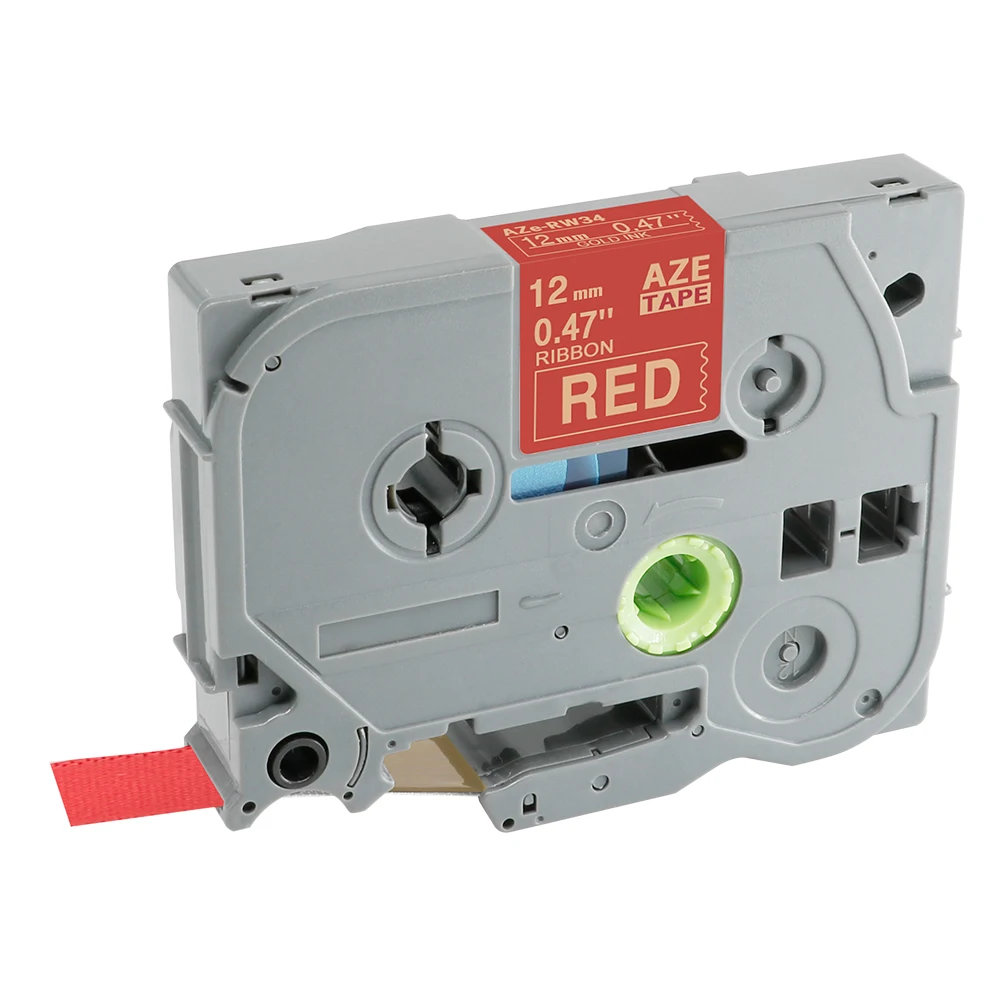 Fimax 1 шт. атласная лента 12 мм tze ленты tze231 TZe-RE34 TZE-RE31 TZE-RG34 для brother подарок Совместимость для принтера Brother P Touch - Цвет: Gold on Red