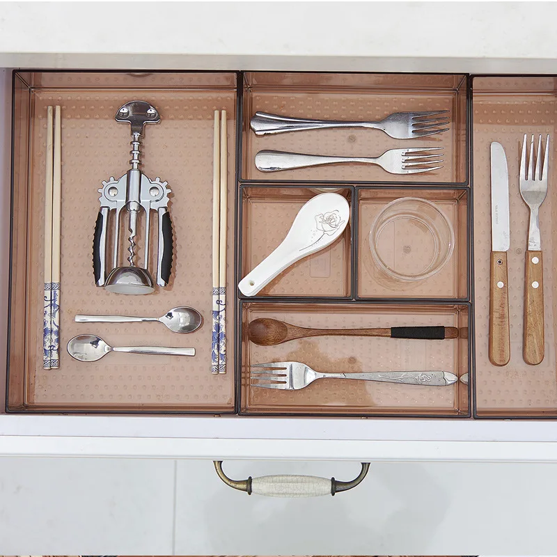 Organizer drawer Box Trays Home Office Storage Kitchen cutlery Closet Desk Box Drawer Organization Tray Cutlery