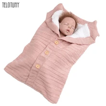 TELOTUNY милый, для новорожденных и малышей Одеяло вязаное крючком с капюшоном спальные мешки зима теплая пеленка Обёрточная бумага для пеленания Одеяло спальный мешок 1204