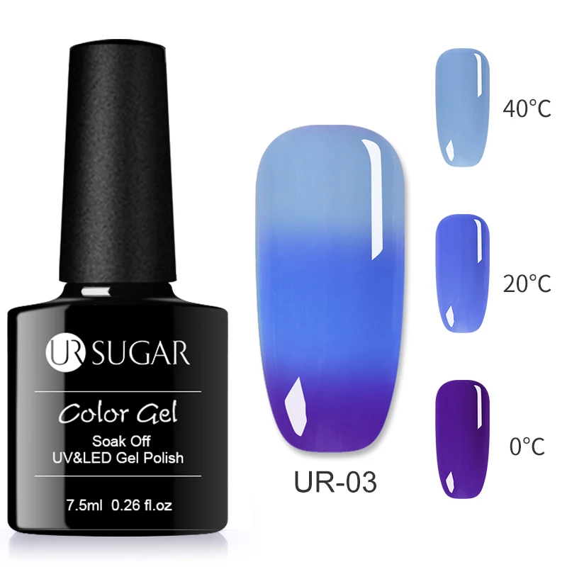 Ur Sugar 7,5 мл матовый термальный Гель-лак для ногтей меняющий температуру гель отмачиваемый УФ-Гель-лак для маникюра гель-арт для ногтей - Цвет: 12