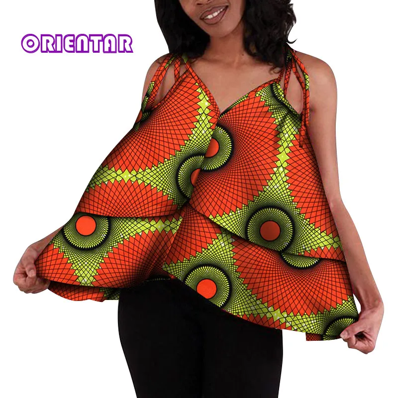 african culture clothing Women African Blouse Shirt Wax Print Off Shoulder African Shirts for Women Bazin Riche Summer Casual Tops Plus Size 6XL WY8094 africa dress