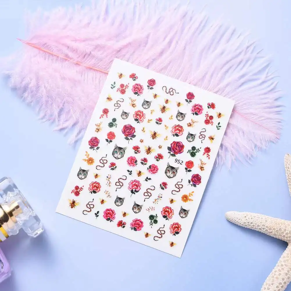 

Number series 952-955 animal Series 3D Back glue Self-adhesive Nail art Nail sticker decoration tool Sliders For Nail Decals