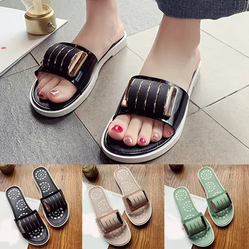 

2020 New Summer Slippers Women's Open Toe Non-Slip Sandals Zapatos Roman Flats Slippers Buty Damskie Casual Beach Shoes Woman#C3