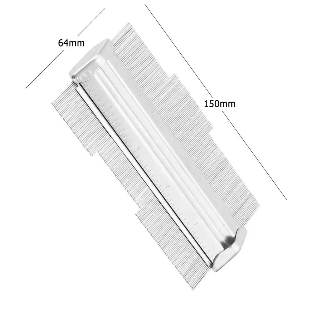 150mm 6.1Inch escuadra carpiДатчик из нержавеющей стали контур профиль копия датчик дубликатор duplo и Стандартный 5/6 дюймов Дерево Лазерная маркировочная инструмент в клеточку измерены в ненатянутом ламинат плитка общий инструмент - Цвет: 150mm 6.1Inch