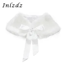 Болеро из искусственного меха для девочек накидка принцессы аксессуары для накидки идеально подходит к платью из пашмины на осень и зиму