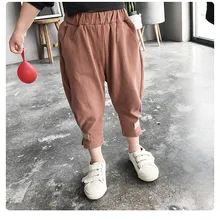 Детские штаны г., новые стильные весенне-осенние повседневные штаны в Корейском стиле детские штаны в западном стиле Модные свободные штаны для малышей