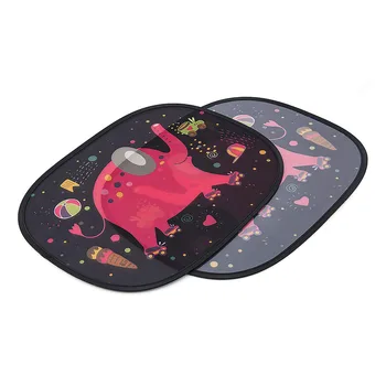 

44x35cm Mesh Rollable Cartoon Windshield Darkening Car Sun Shade UV Protection Electrostatic Adsorption Removable Cute Side