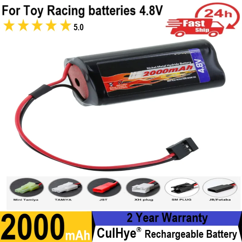 

4.8V Ni-MH 2000mAh High Capacity Futaba Battery Pack, Square Rechargeable Battery Pack for RC Receivers, Airplanes, and More