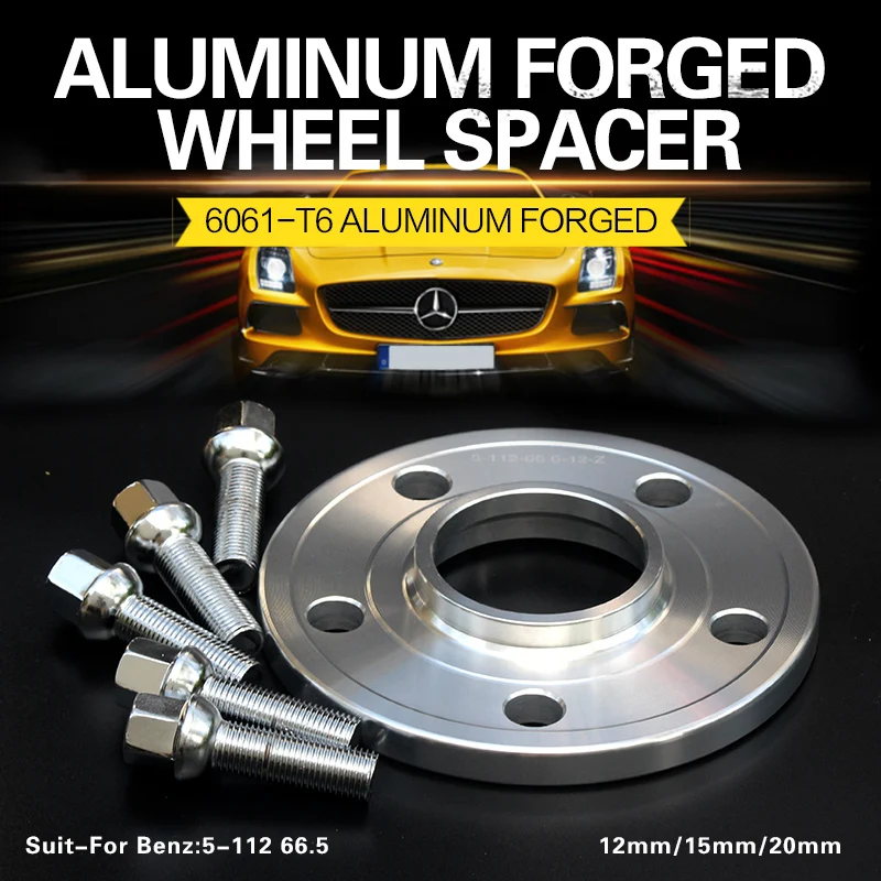 2/4Pieces 12/15/20mm PCD 5x112 CB 66.5mm Wheel Spacer Adapter Suit For Benz W168/124/201/202/203/210，C208/209/124/126，CL203/126