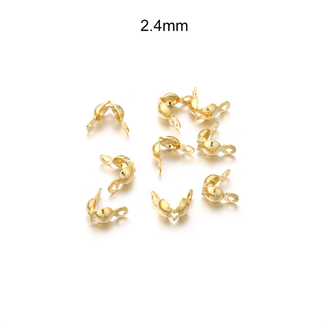Stainless Steel Connector Clasp Ball Chain Calotte End Crimps Beads Connector Components for DIY Jewelry Making Supplie
