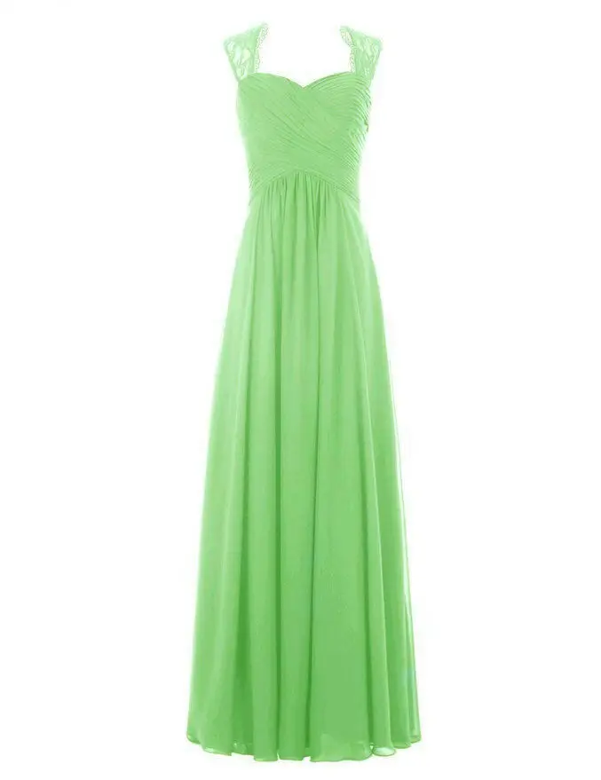 ТРАПЕЦИЕВИДНОЕ шифоновое кружевное Плиссированное милое элегантное платье подружки невесты с открытыми плечами Свадебные Вечерние платья robe de soiree на шнуровке - Цвет: Green 30