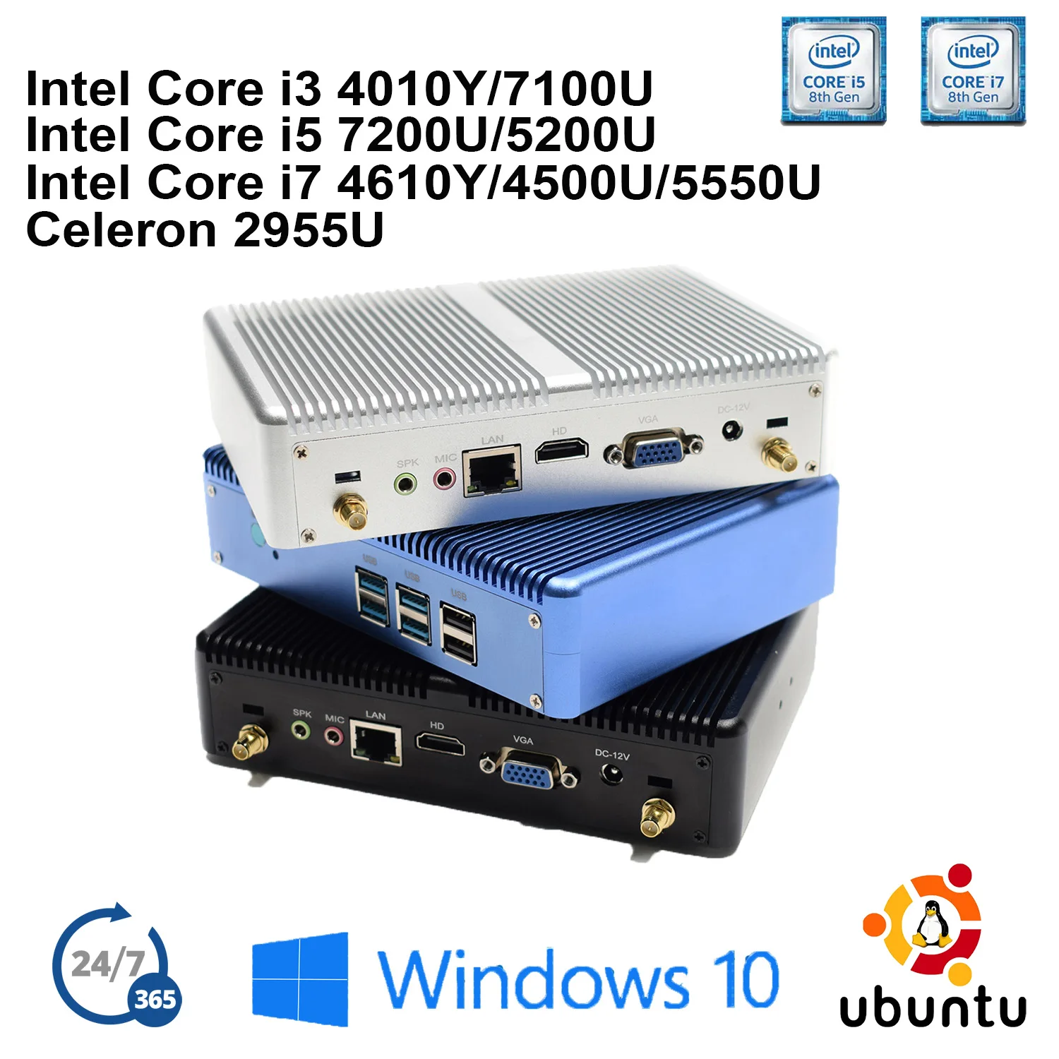 Intel core маленький компьютер хост i3 7100U i7 4500U i5 7200U Celeron 2955U Skylake Pentium 4405U ddr3 мини настольный ПК игровой фактор